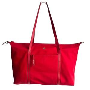 Kate Spade Jae Red Nylon Weekender Duffel Travel Bag w/ Strap